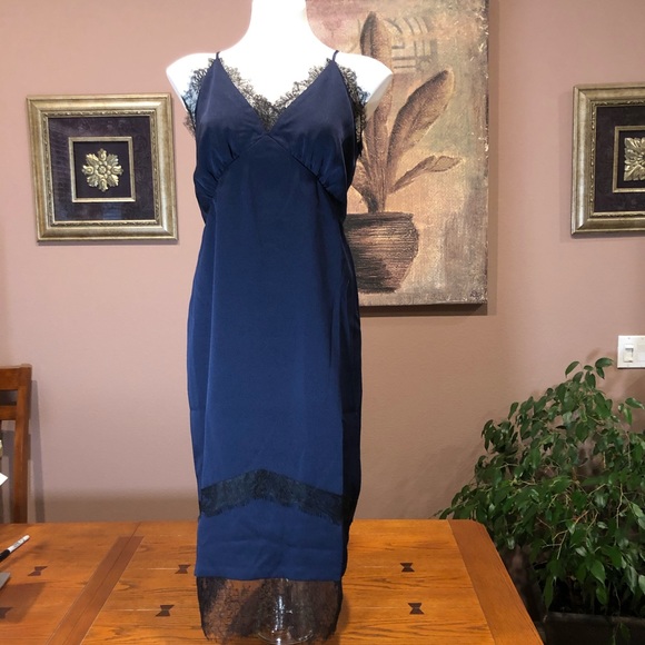 slip dress navy